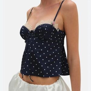 For love and lemons BABETTE TOP NAVY